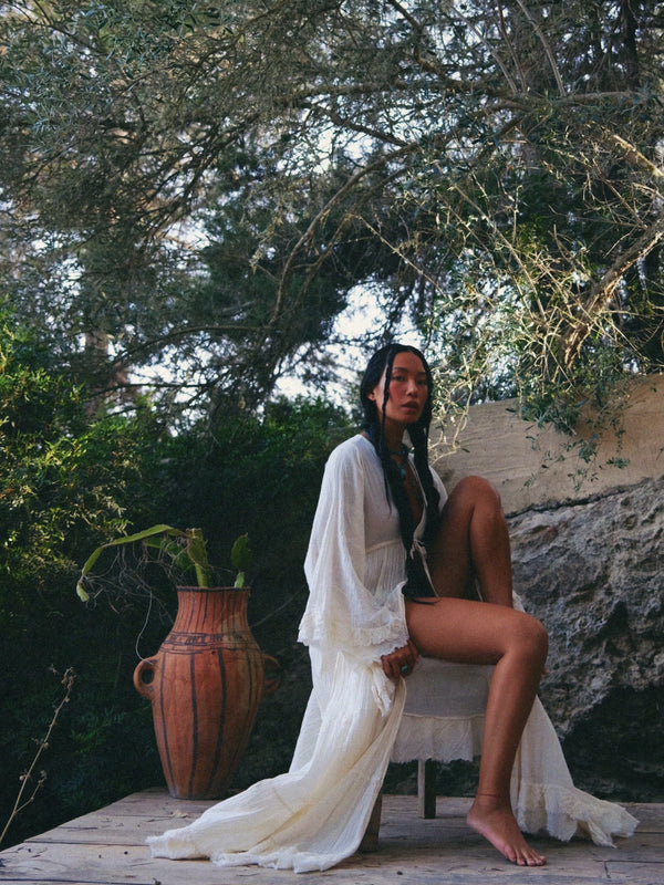 Sunwashed Raw Organic Cotton Kimono
