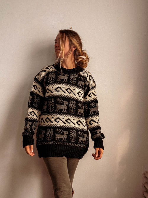 Nordic Reindeer Wool Sweater