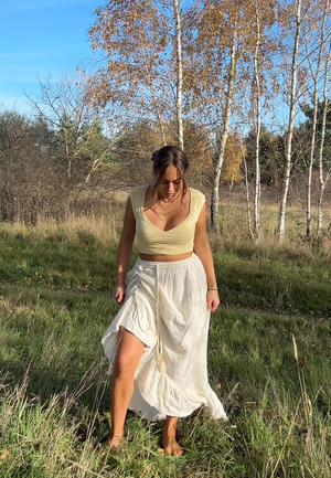 Valentina Cinch Skirt: Organic Cotton Bamboo