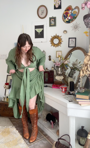 Valentina Cinch Skirt: Organic Cotton Bamboo