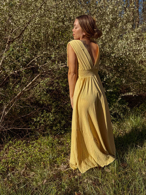 Delia Maxi Shoulder Cinch Dress