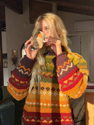 Otto Hand-Knitted Wool Earthy Sweater