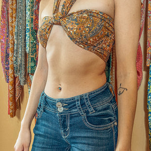 Multi-Way Silk Bandeau Wrap Top / Headband