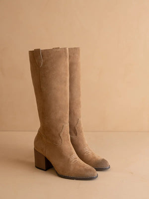 La Roxanne | Botte cavalière style western à talon large