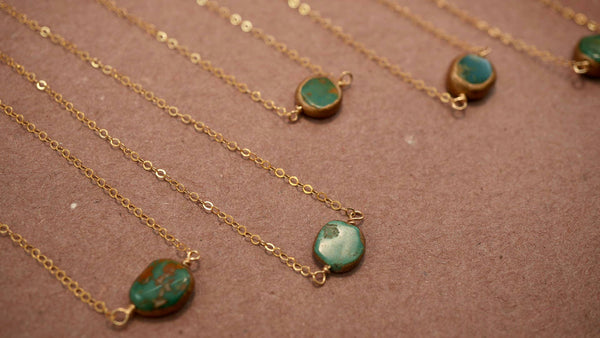 Natural Turquoise Necklace | 14K Gold Filled