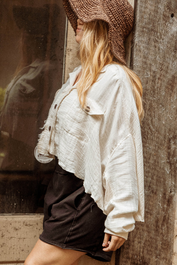 Organic Cotton Bamboo Crop Shacket