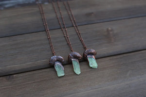 Green Kyanite Mushroom Necklace