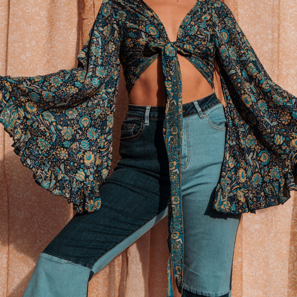 Simona Bell Sleeve Wrap top