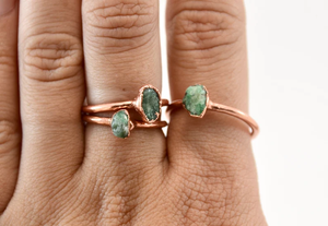 Handmade Copper Emerald Ring