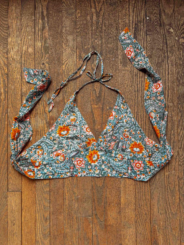 Block Printed Bralette Organic Cotton