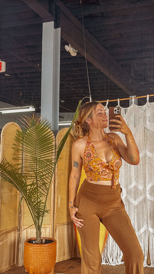 Block Printed Bralette Organic Cotton