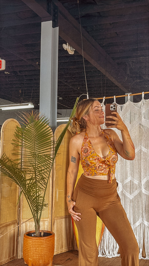 Block Printed Bralette Organic Cotton