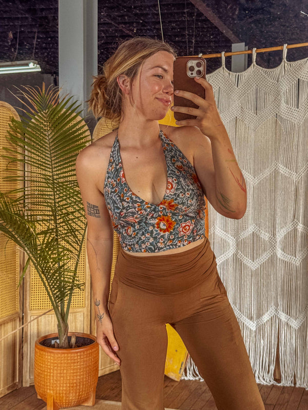 Block Printed Bralette Organic Cotton