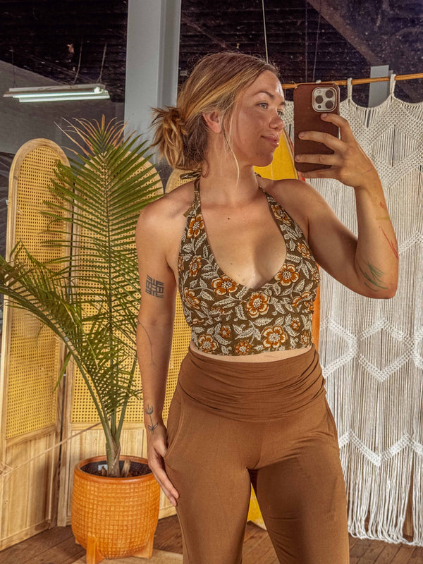 Block Printed Bralette Organic Cotton