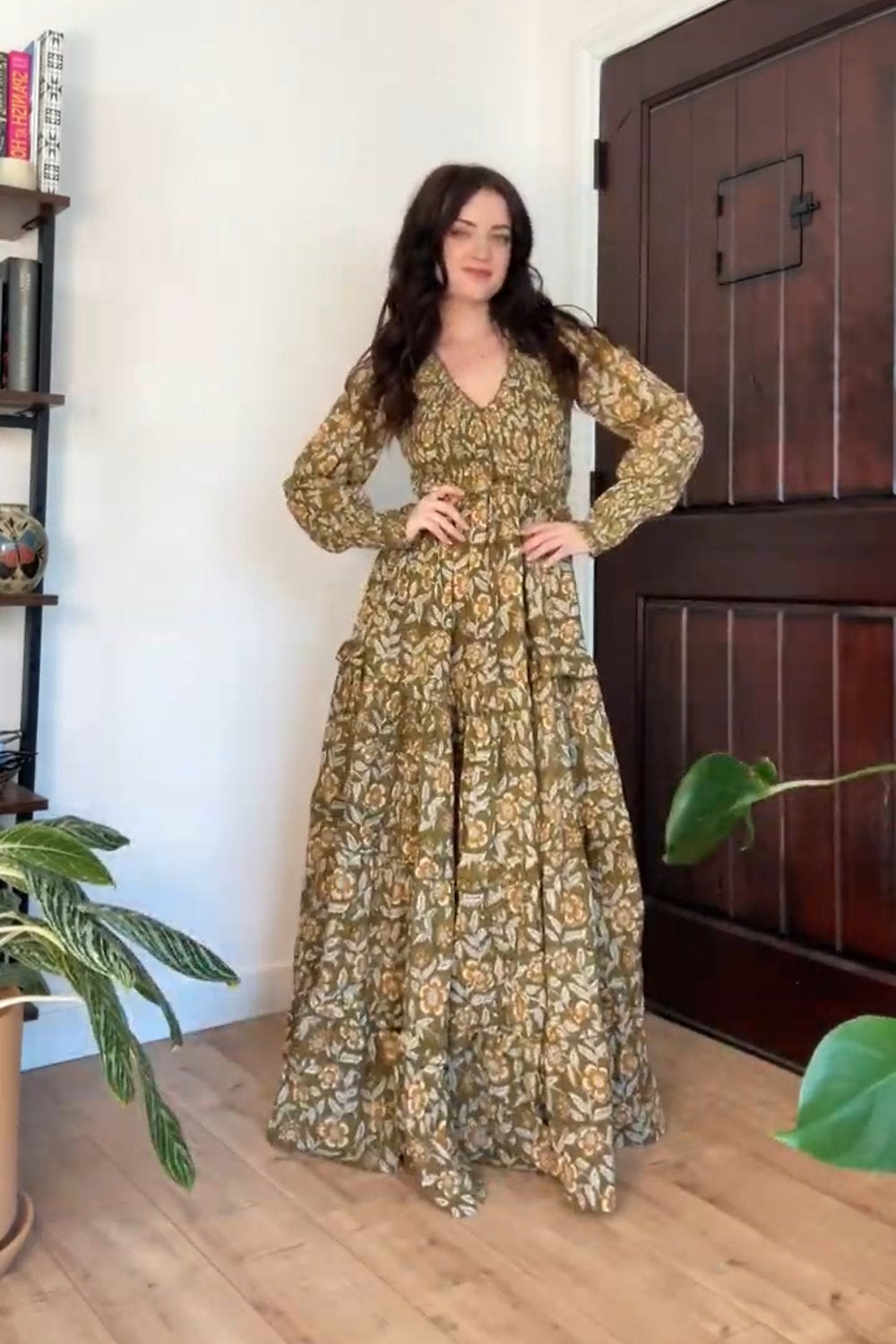 Emilia Organic Cotton Hand Block-Print Maxi Dress