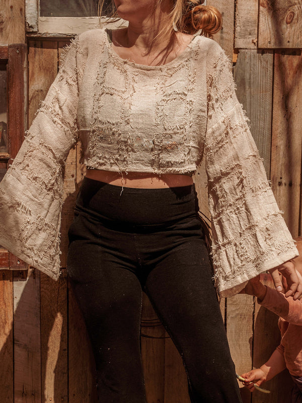 Mesh Grunge Bell Crop Top