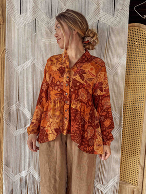 Greta Bohemian Waterfall Blouse
