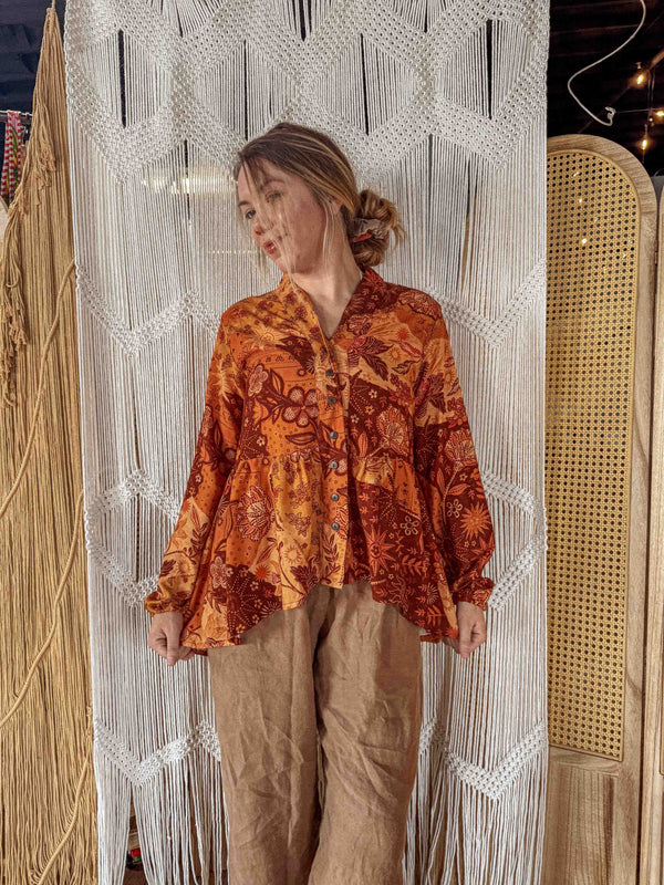Greta Bohemian Waterfall Blouse