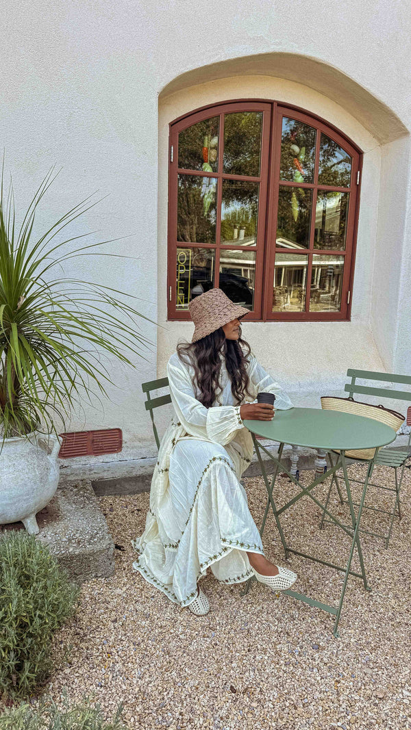 Giovanna Dress Hand Embroidered Cotton