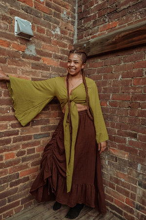 Liberty Bell Sleeve Wrap Top Organic Cotton Bamboo