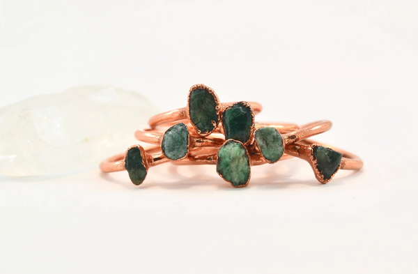 Handmade Copper Emerald Ring