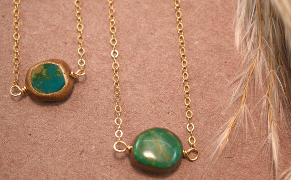 Natural Turquoise Necklace | 14K Gold Filled