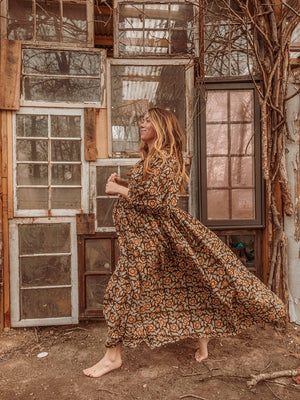 Marlowe Organic Cotton Hand Block Printed Dress