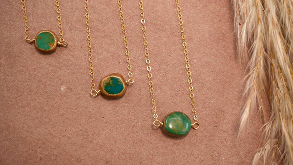 Natural Turquoise Necklace | 14K Gold Filled