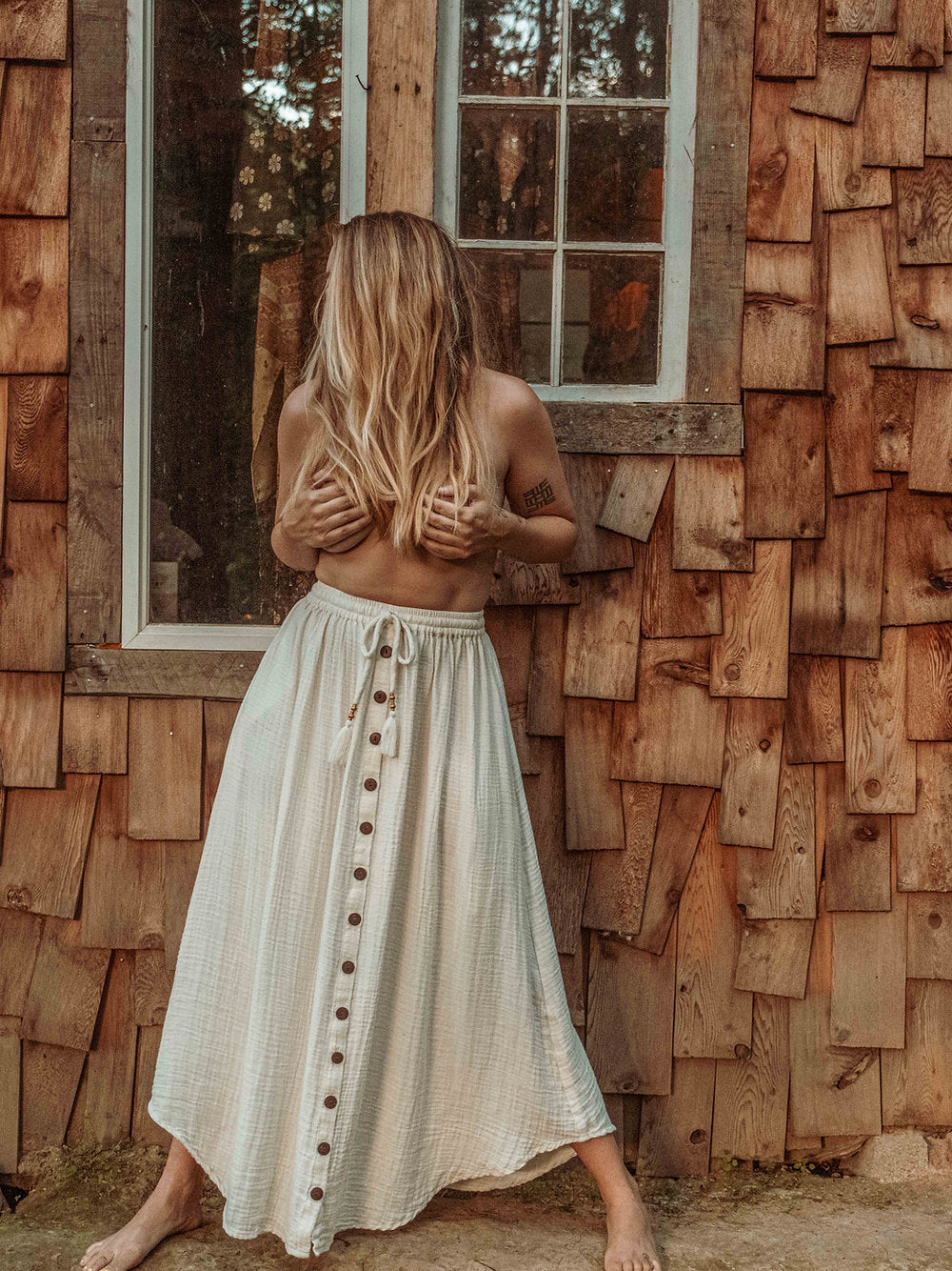 Lani Organic Cotton Bamboo Button Skirt