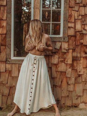 Lani Organic Cotton Bamboo Button Skirt