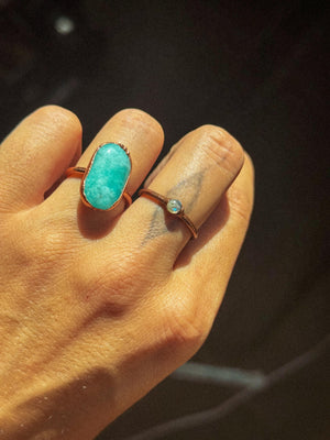 Copper Blue Amazonite Ring
