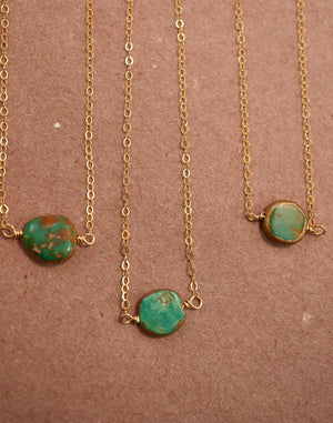 Natural Turquoise Necklace | 14K Gold Filled