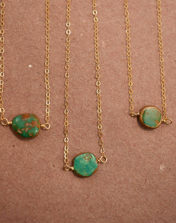Natural Turquoise Necklace | 14K Gold Filled