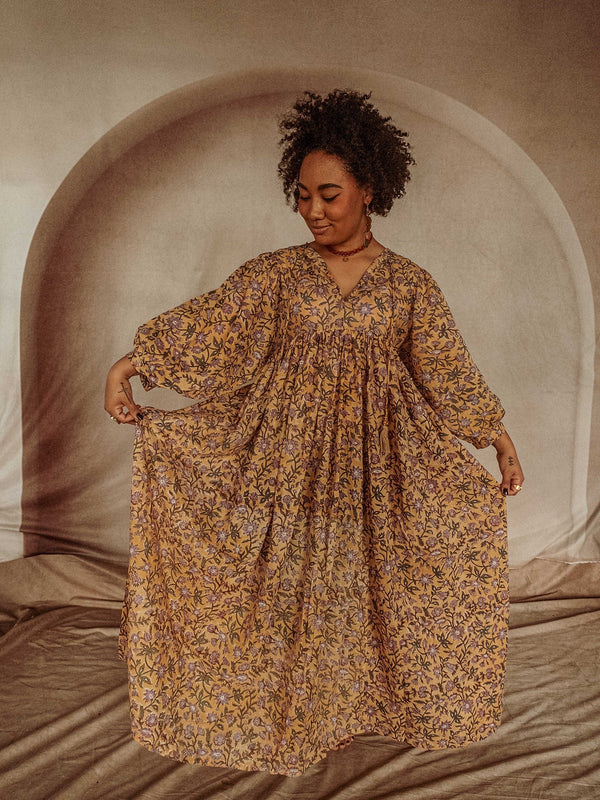 Marlowe Organic Cotton Hand Block Printed Dress