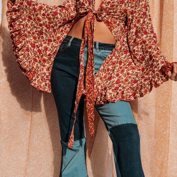 Simona Bell Sleeve Wrap top