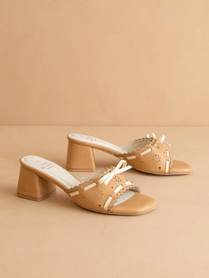 The Breda Tan | Sweet Low Heel Sandal