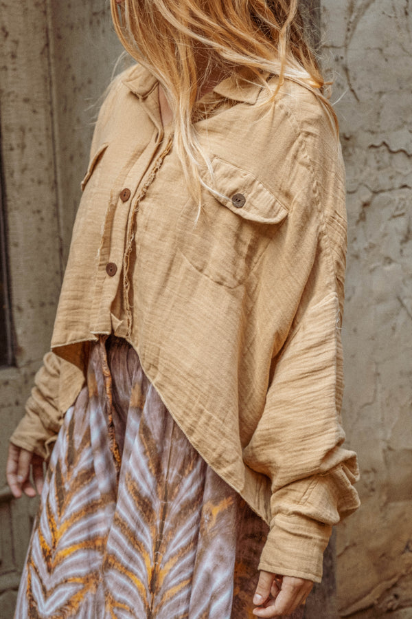 Organic Cotton Bamboo Crop Shacket