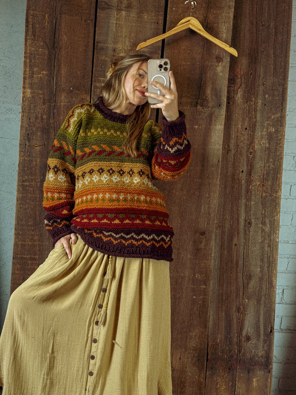 Otto Hand-Knitted Wool Earthy Sweater