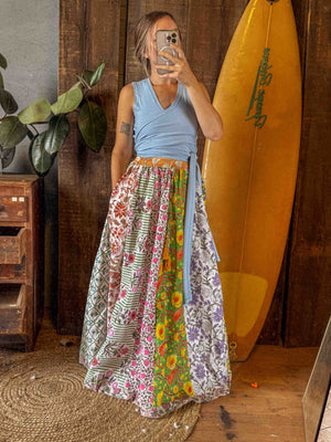 Pomade Skirt | Upcycled Cotton Block Print