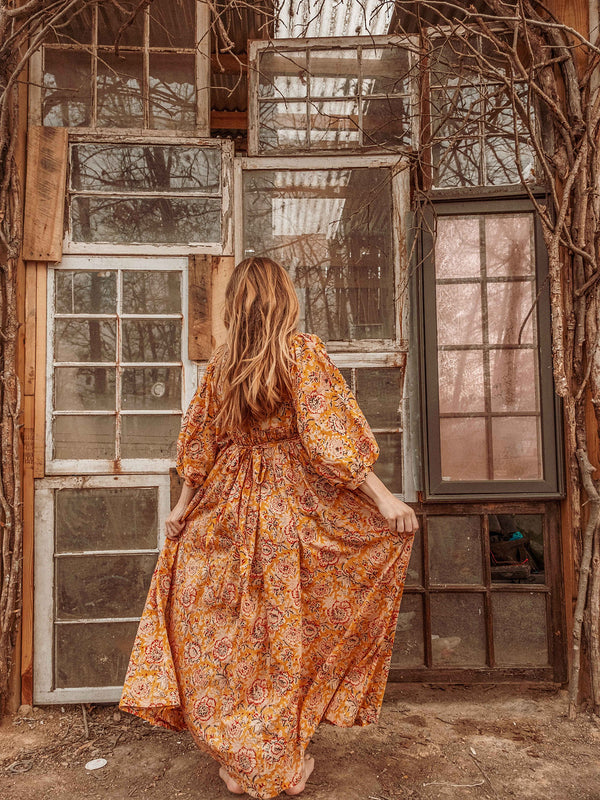 Marlowe Organic Cotton Hand Block Printed Dress