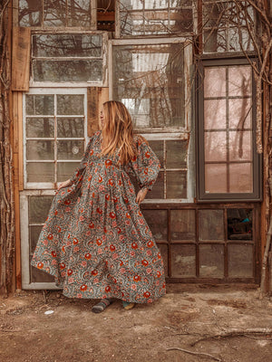 Marlowe Organic Cotton Hand Block Printed Dress