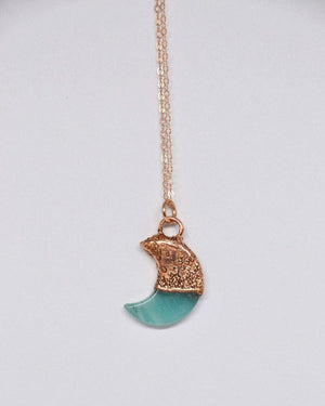 Copper Amazonite Crescent Moon Necklace