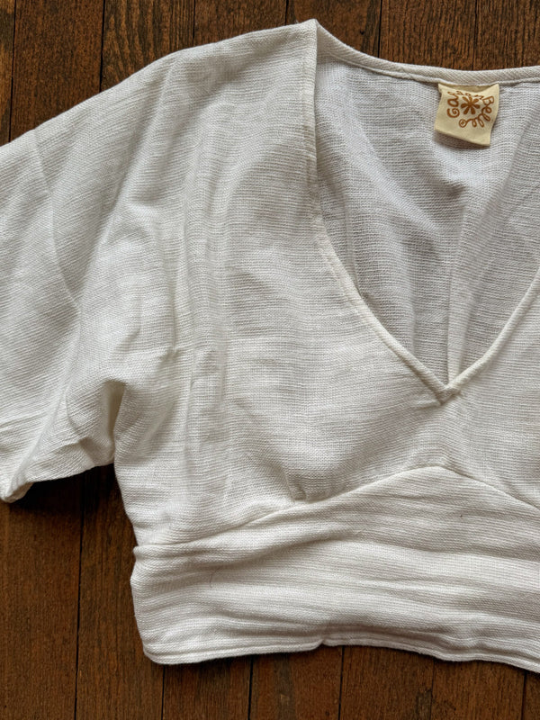 Jala Cotton Woven Crop Top