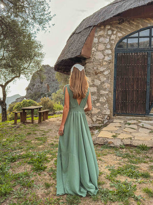 Delia Maxi Shoulder Cinch Dress