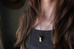 Green Kyanite Mushroom Necklace