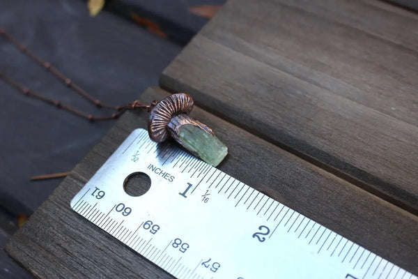 Green Kyanite Mushroom Necklace