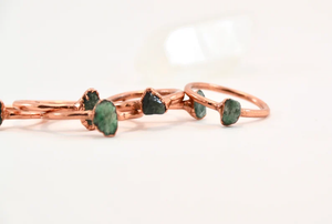 Handmade Copper Emerald Ring