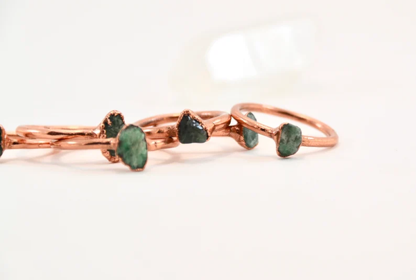 Handmade Copper Emerald Ring
