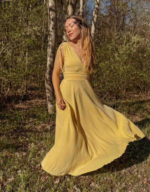 Delia Maxi Shoulder Cinch Dress