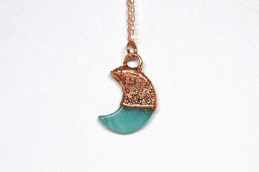Copper Amazonite Crescent Moon Necklace